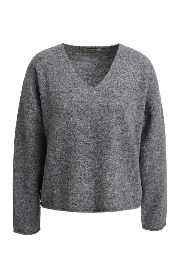 Smith & Soul Strickpullover, grey melange, grau, Pullover, V-Ausschnitt