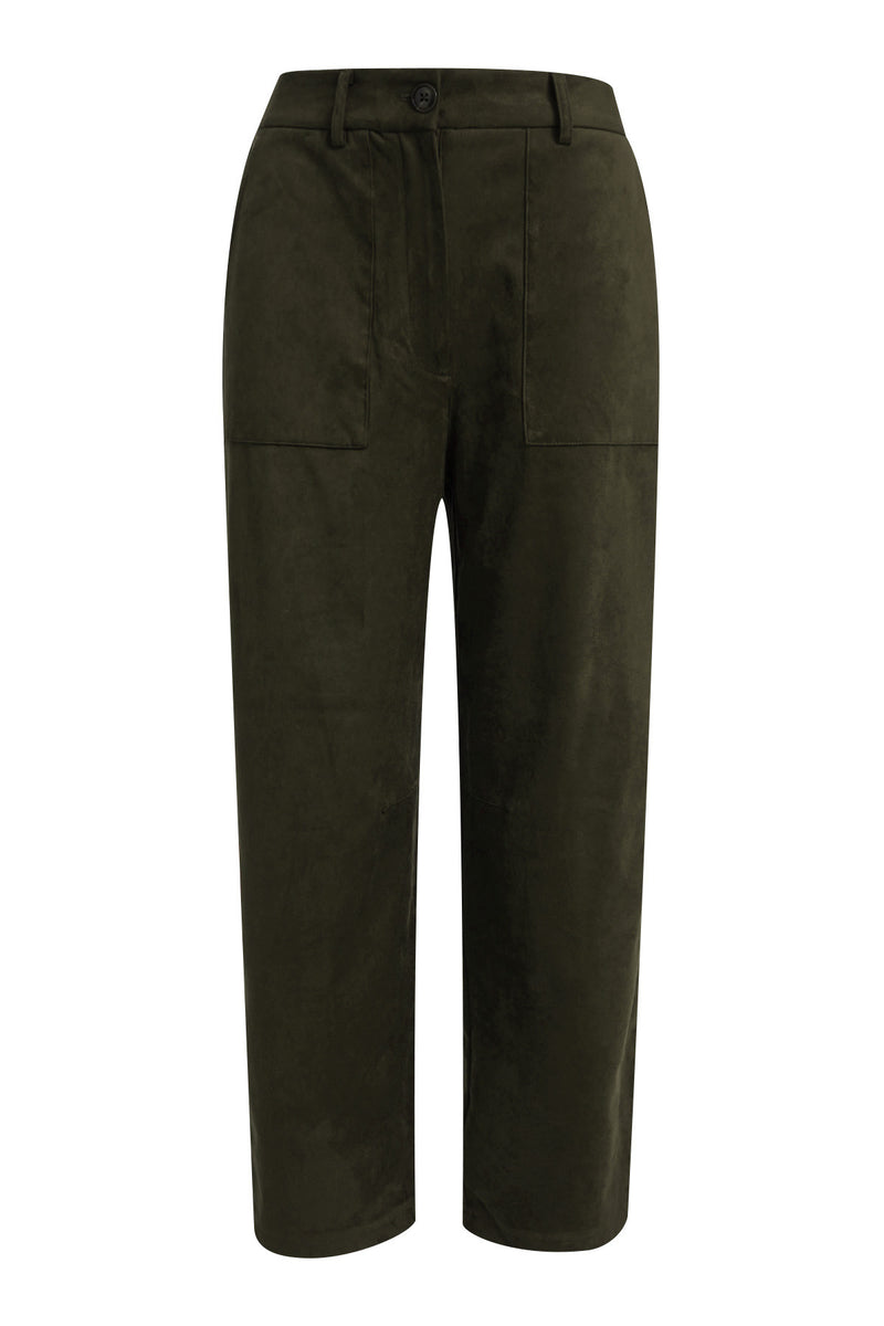 Smith & Soul Kunstwildleder Hose khaki, Pants, Taschen, Gürtelschlaufen, regular fit