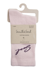 Smith & Soul Socken rosé, rosa, Schriftzug, Soul