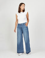 Gang Jeans 94Mona, simple midblue, wide fit, mid rise, mittlere Waschung