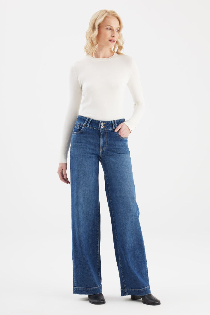 Cup of Joe Jeans Carlotta dark blue, mittlere Waschung, weites Bein, wide fit