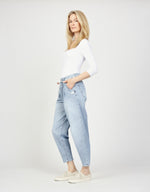 Gang Jeans 94Silvia Jogger, washed down stripes, gestreift, helle Waschung, balloon fit