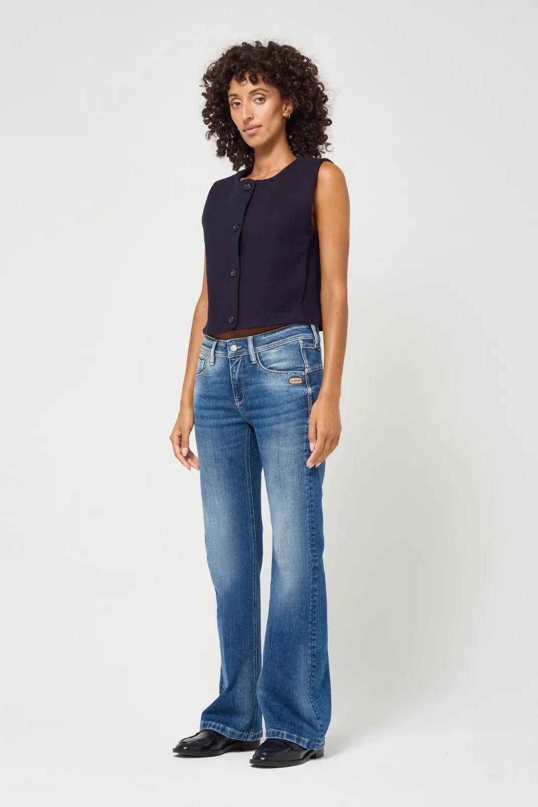 Gang Jeans 94Amelie Flared auth vint wash, mittlere Waschung, ausgestelltes Bein, lang