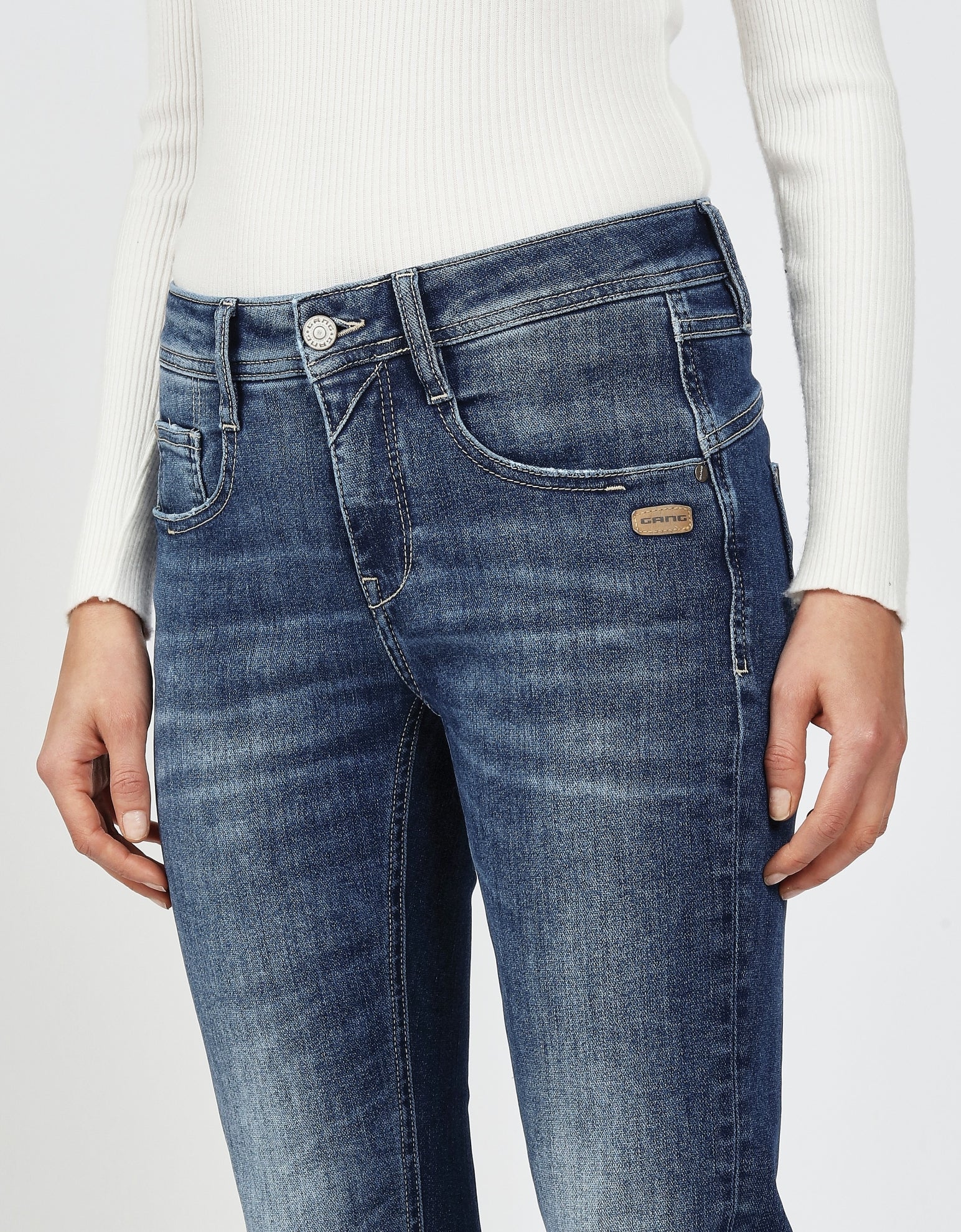 Gang Jeans 94Stacy darkblue cross hatch