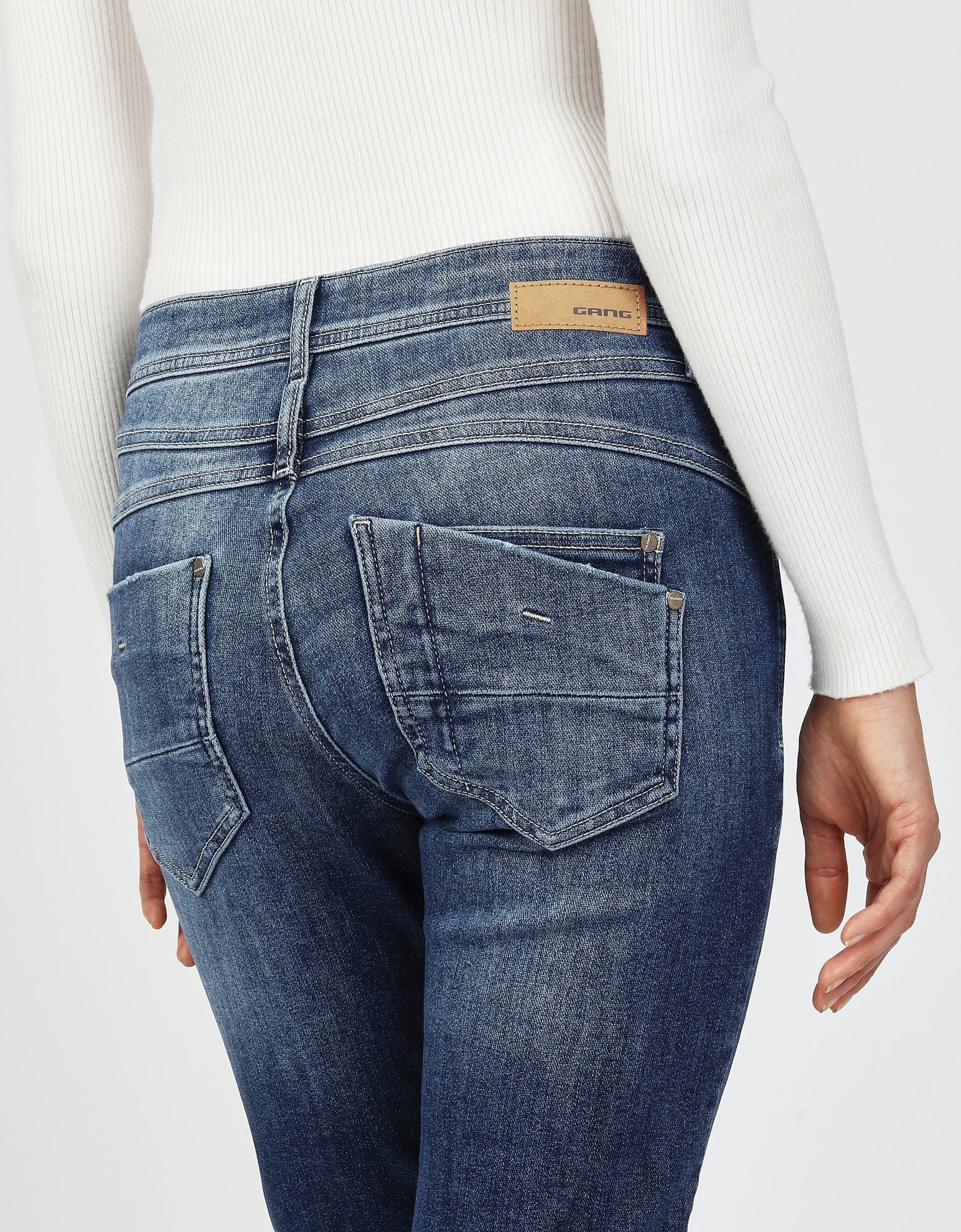 Gang Jeans 94Stacy darkblue cross hatch