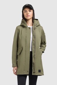 Khujo Parka Nika olive, khaki, Jacke, Kapuze, Taschen, Baumwolle