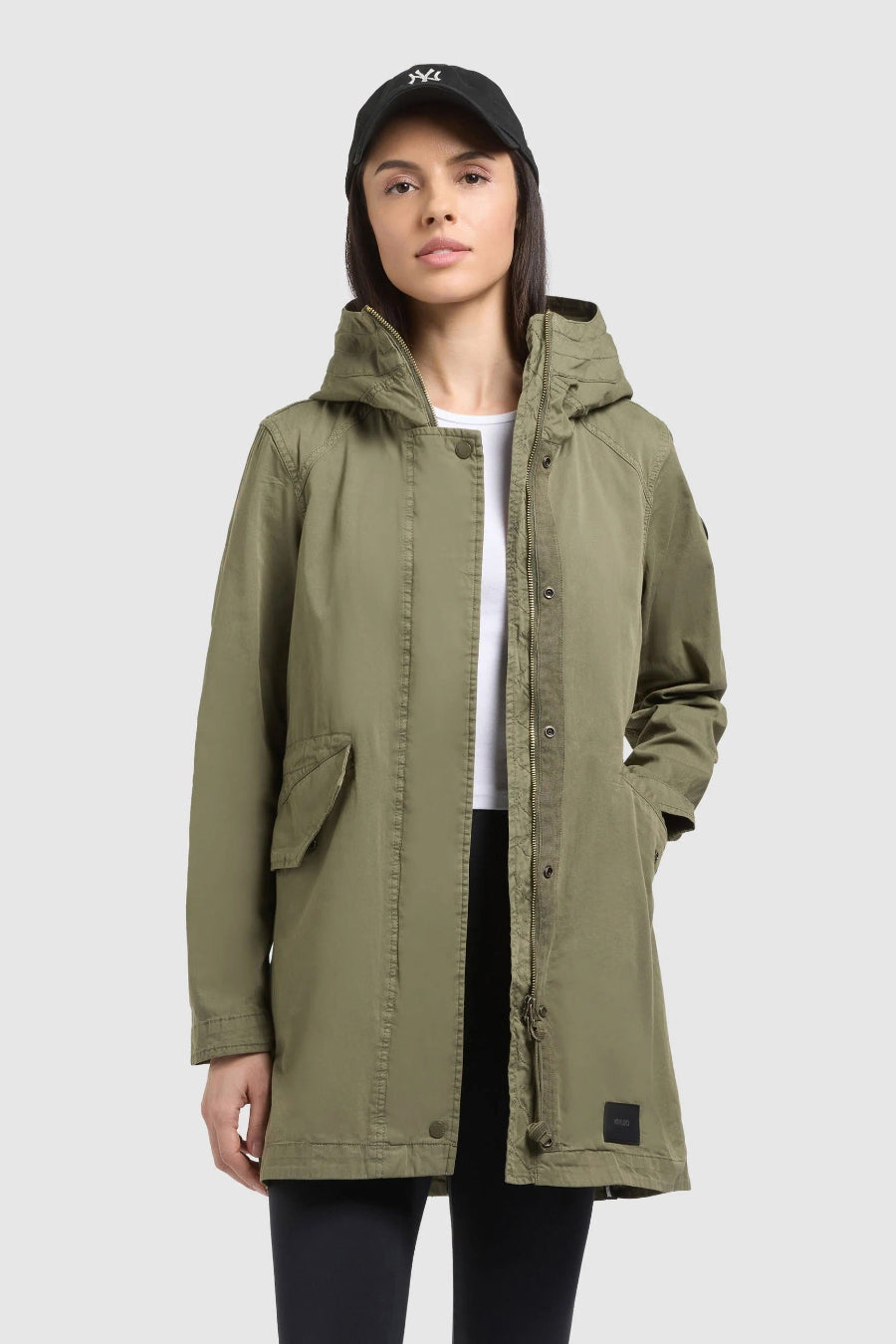 Khujo Parka Nika olive, khaki, Jacke, Kapuze, Taschen, Baumwolle
