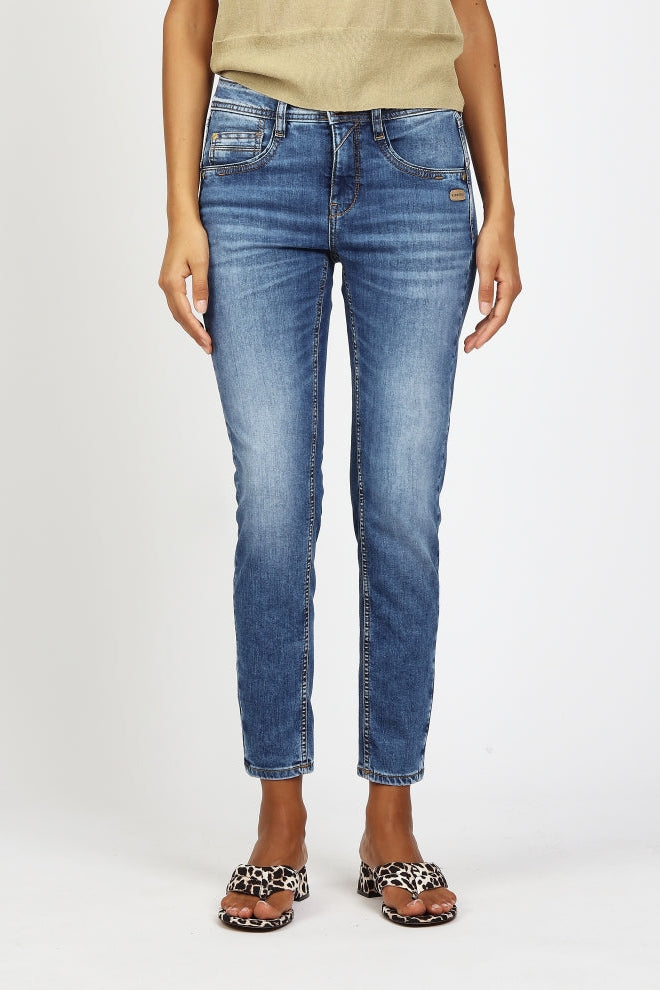 Gang Jeans 94Amelie cropped solid midblue