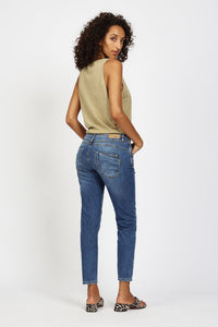 Gang Jeans 94Amelie cropped solid midblue