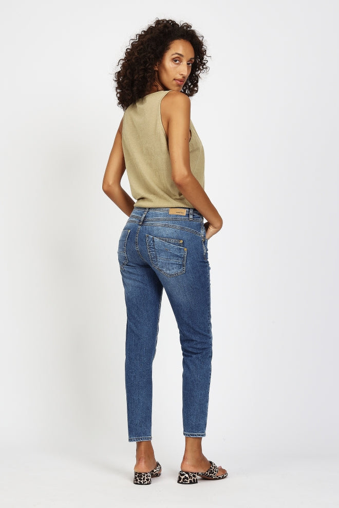 Gang Jeans 94Amelie cropped solid midblue