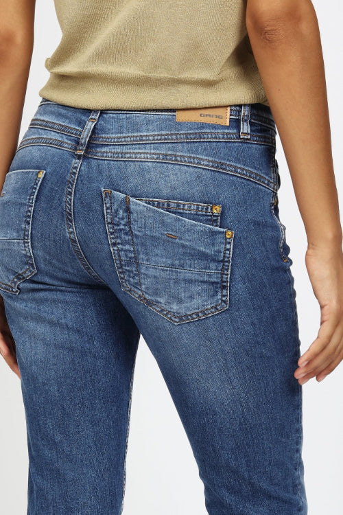 Gang Jeans 94Amelie cropped solid midblue