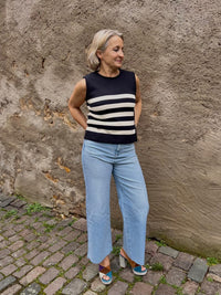 Comma Strickpullunder gestreift navy/weiß
