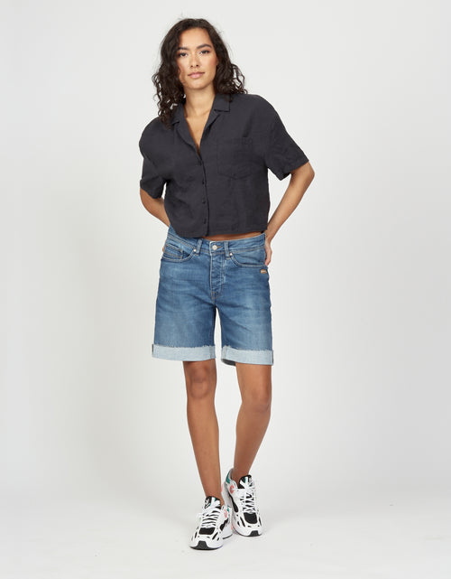 Gang Shorts Nica, lovely denim blue, mittlere Waschung, boyfriend fit