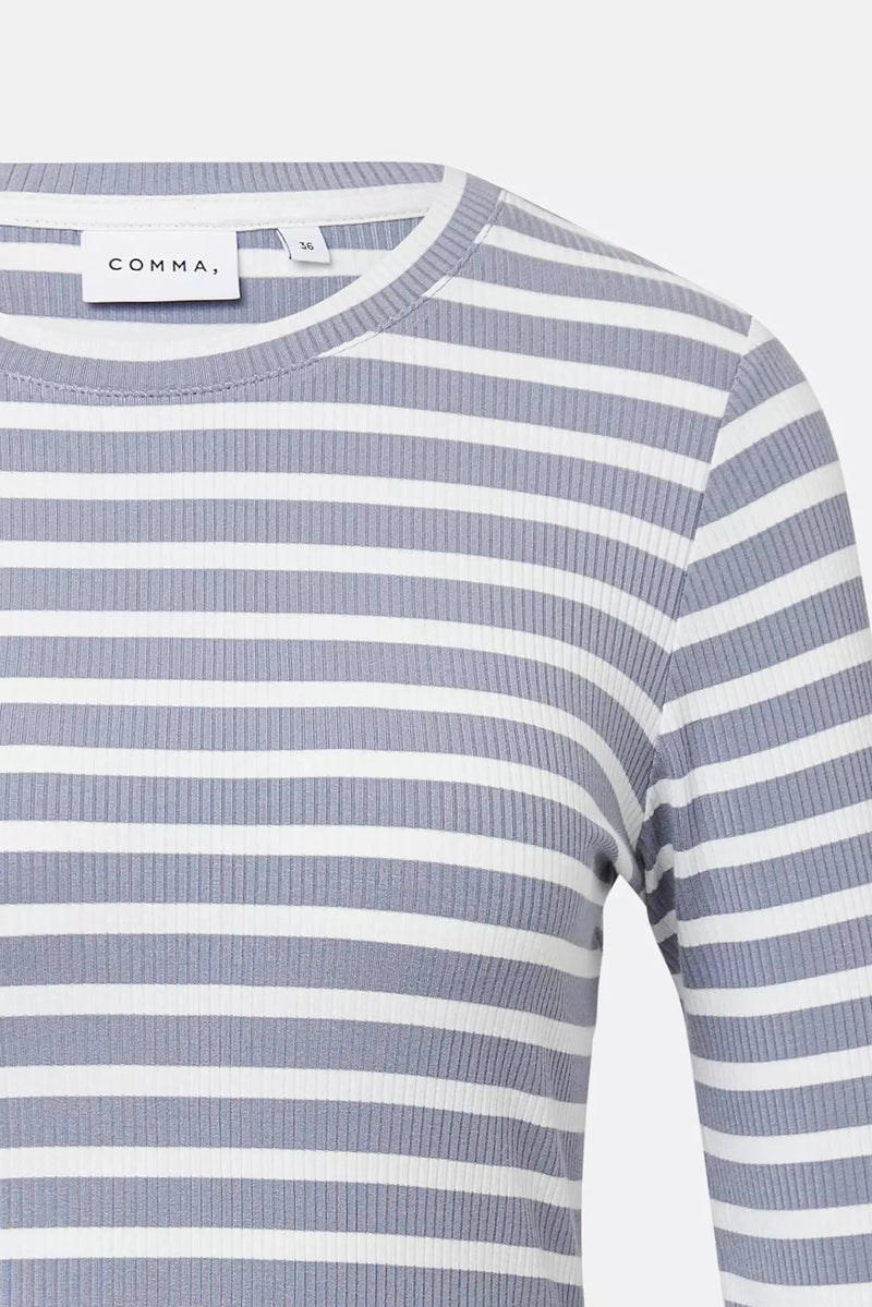 Comma Shirt gestreift breeze breige