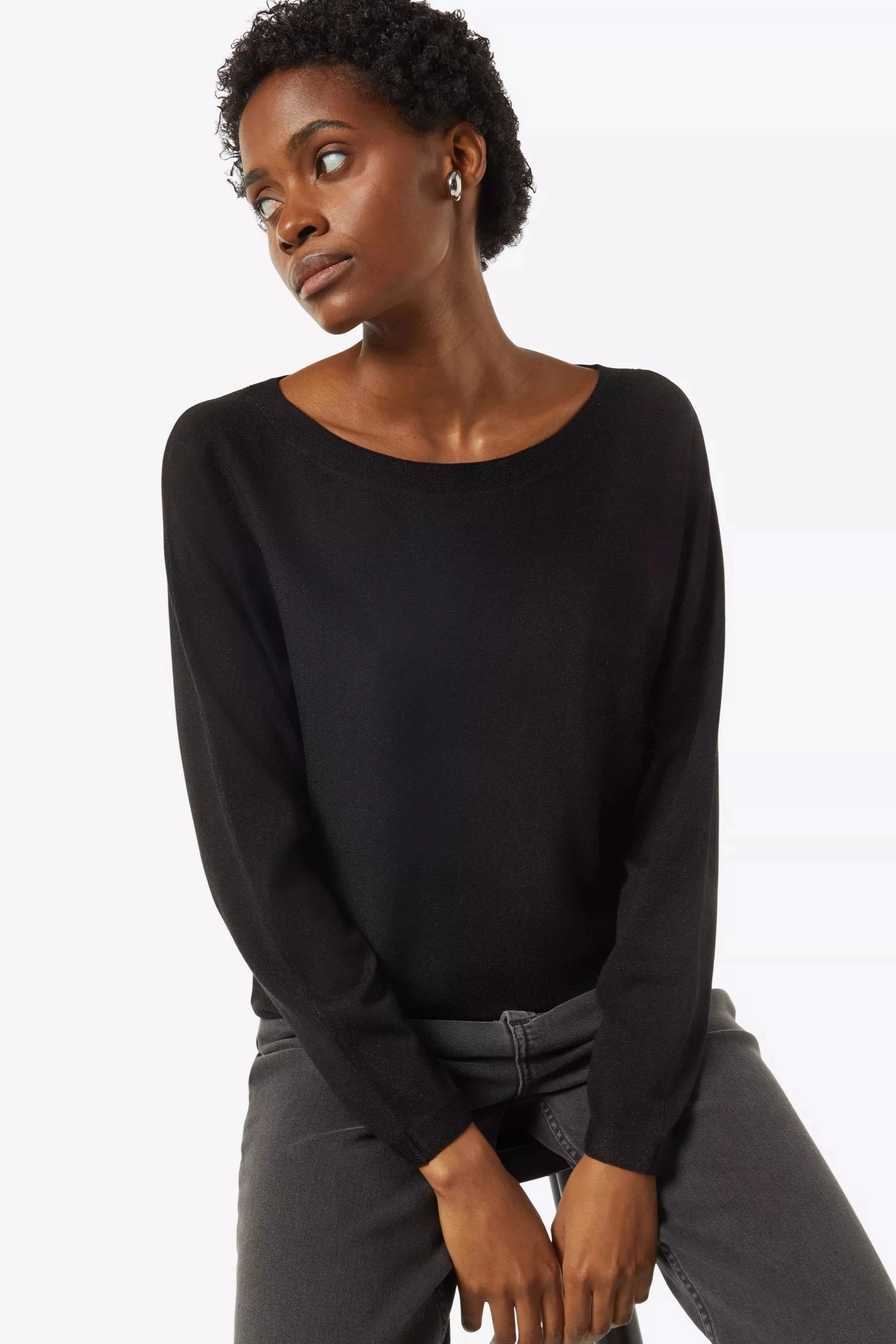 Comma Strickpullover schwarz