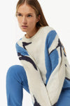 Comma Pullover creme/blue print