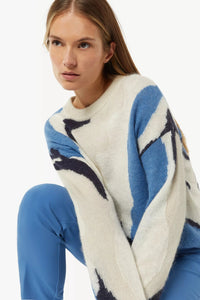 Comma Pullover creme/blue print