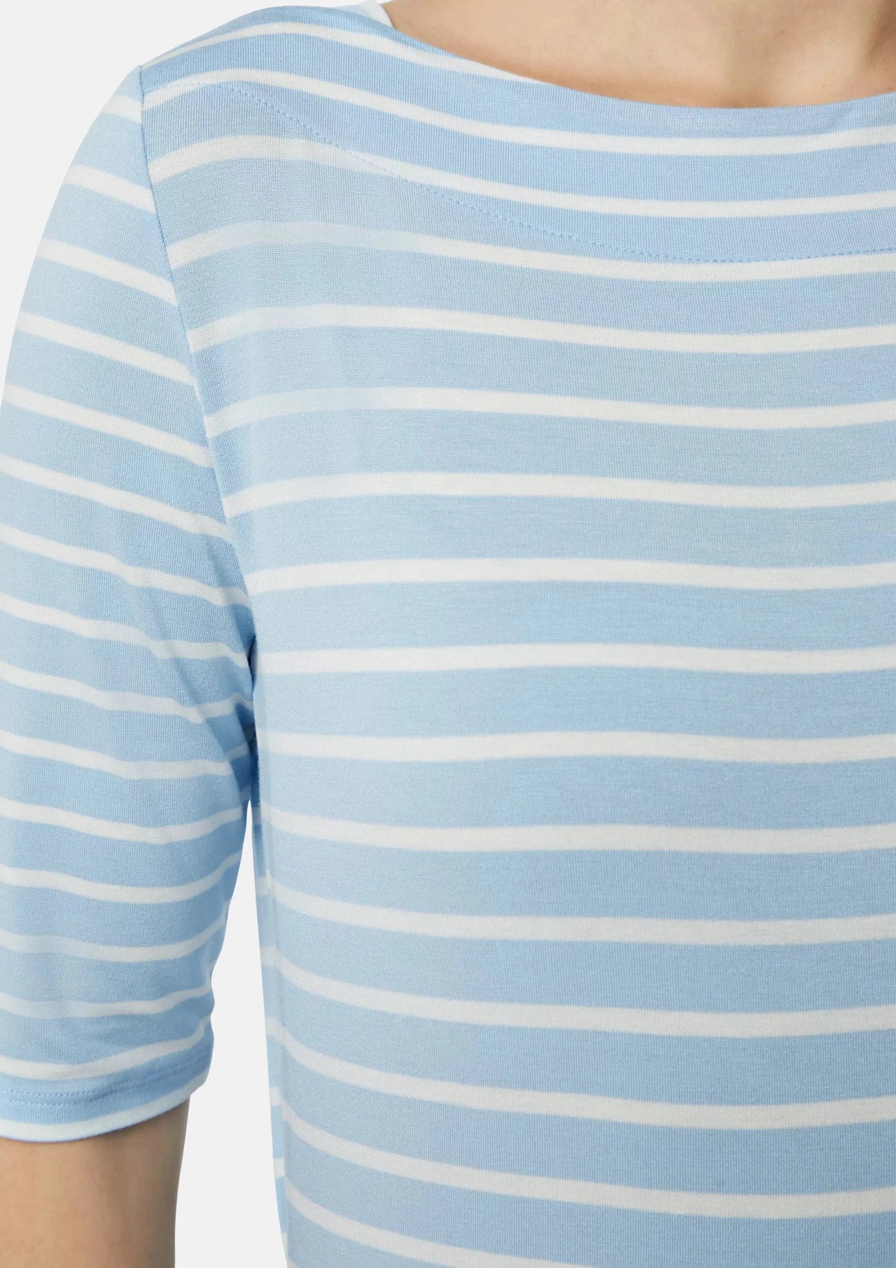 Comma T-Shirt gestreift light blue