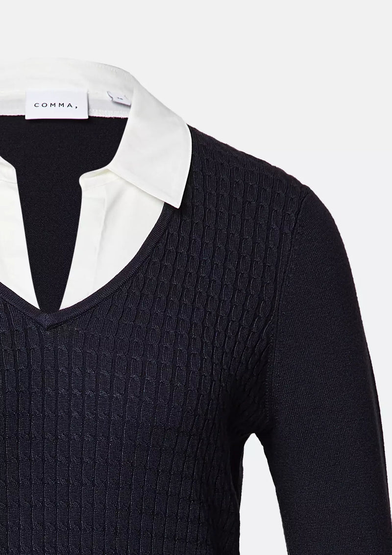 Comma Strickpullover midnight blue