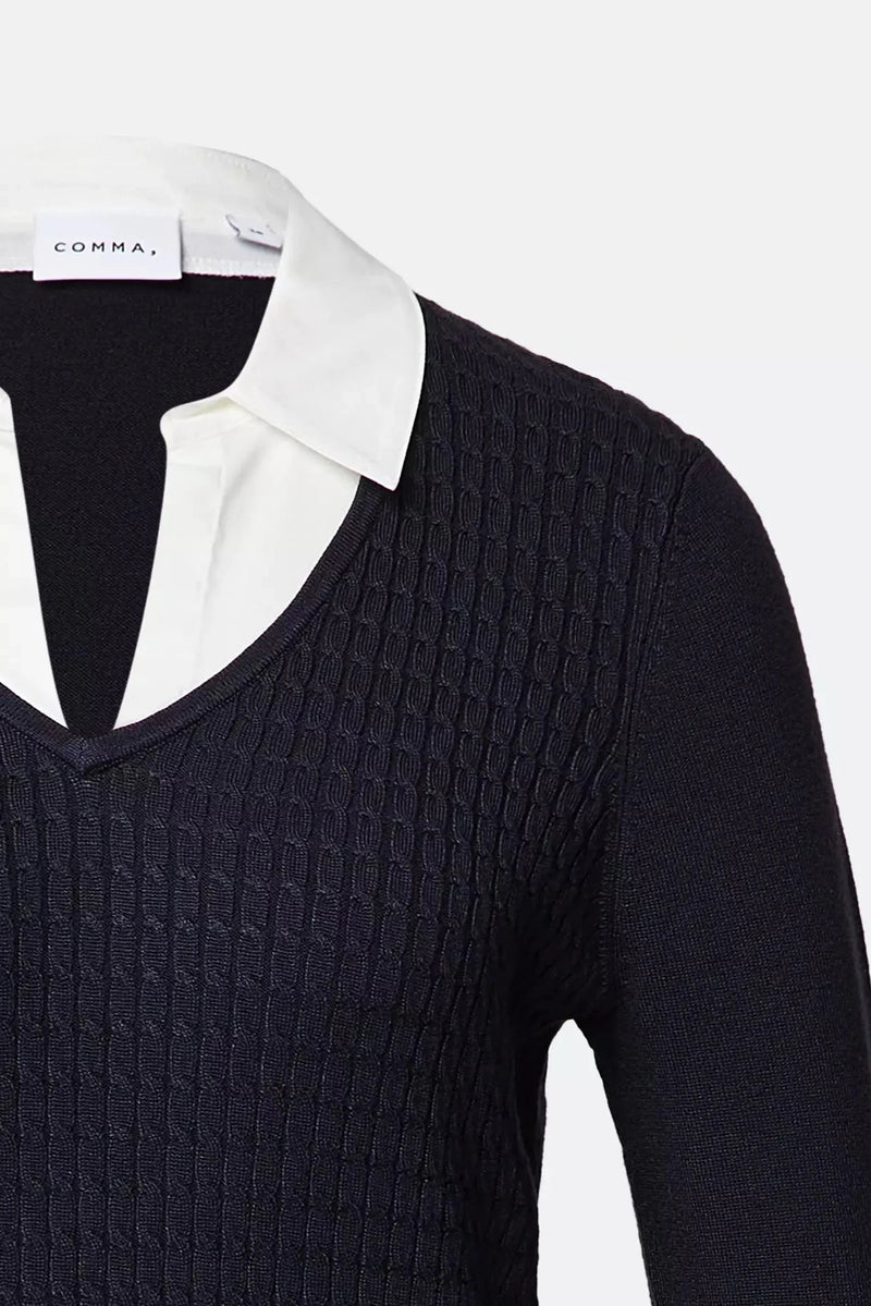 Comma Strickpullover midnight blue