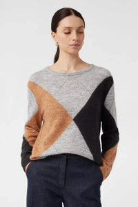 Comma Strickpullover placed argyle knit