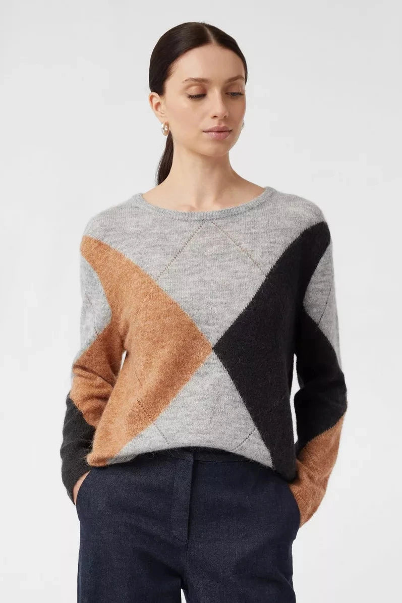 Comma Strickpullover placed argyle knit