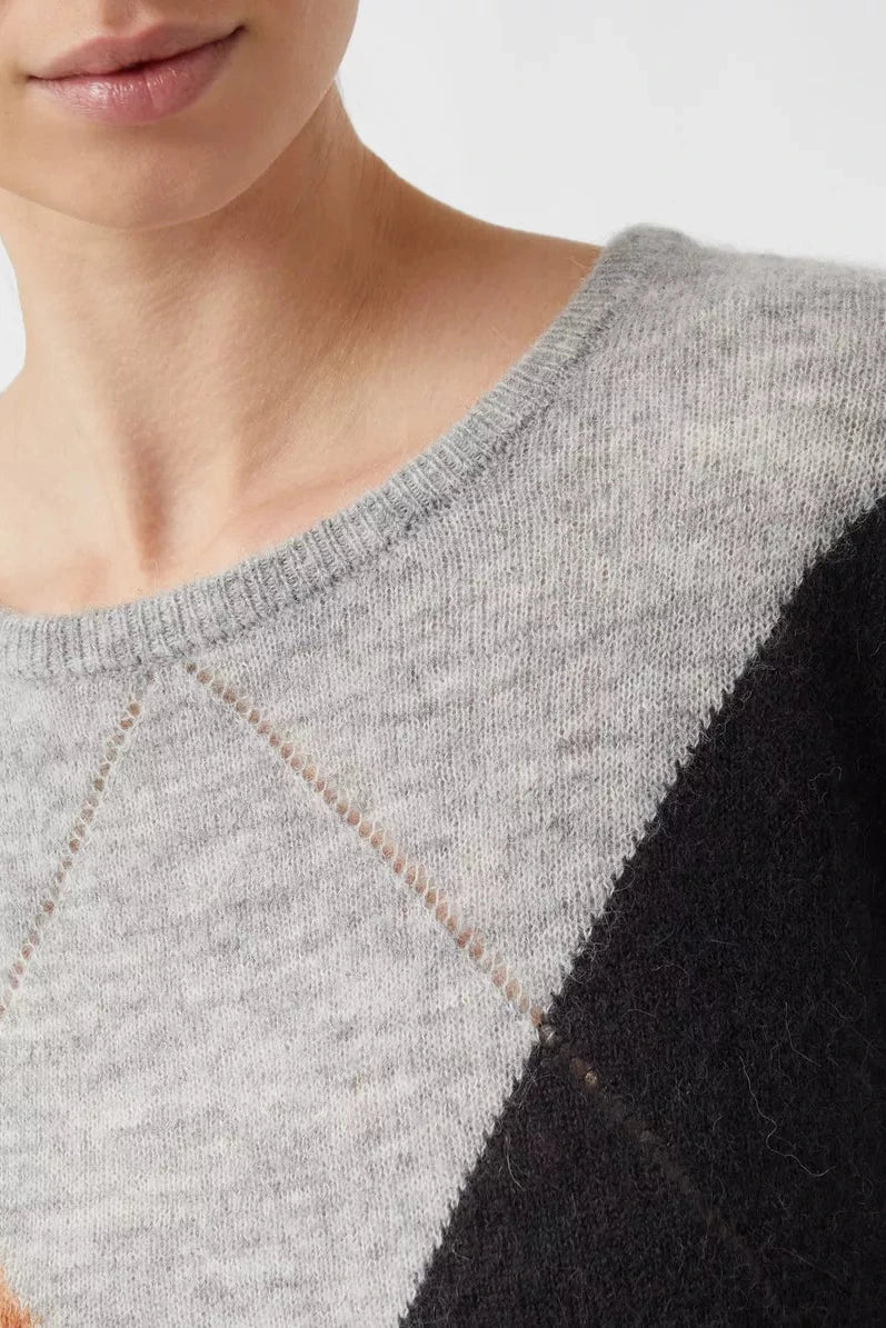 Comma Strickpullover placed argyle knit