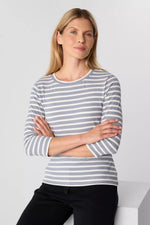 Comma Shirt gestreift breeze breige