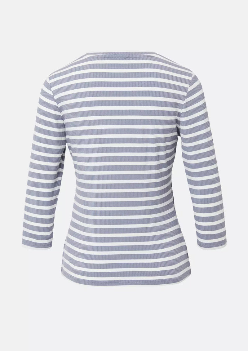 Comma Shirt gestreift breeze breige