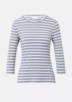 Comma Shirt gestreift breeze breige, gerippt, Rundhalsausschnitt