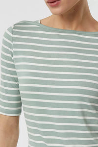 Comma T-Shirt gestreift iceberg/offwhite