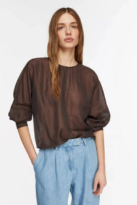 Comma Bluse chocolate brown
