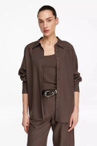 Comma Hemdbluse chocolate brown