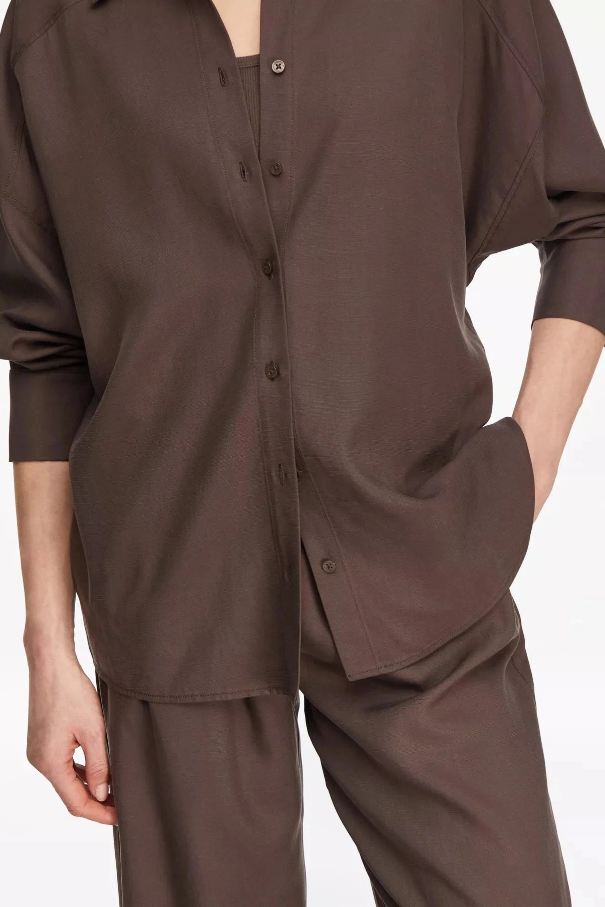 Comma Hemdbluse chocolate brown