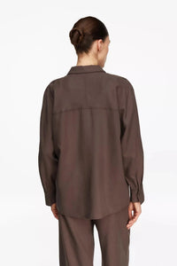 Comma Hemdbluse chocolate brown