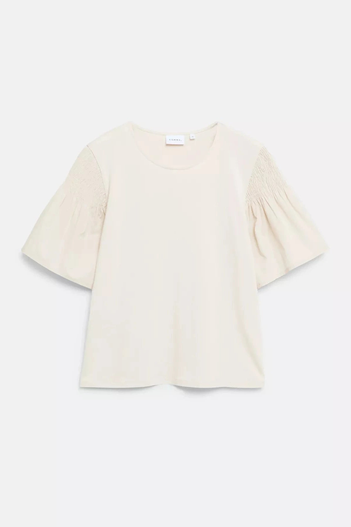 Comma T-Shirt im Fabricmix mit Smok Details