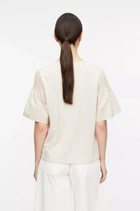 Comma T-Shirt im Fabricmix mit Smok Details
