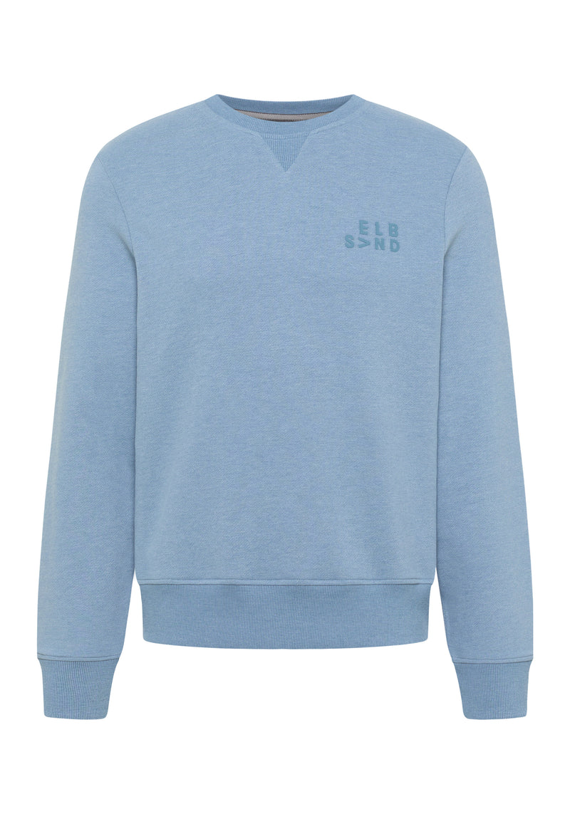 Elbsand Men Sweatshirt Samu nordic sea melange, hellblau, Herren, Sweater, Pullover