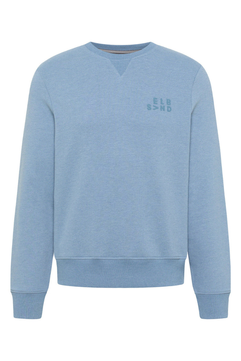 Elbsand Men Sweatshirt Samu nordic sea melange, hellblau, Herren, Sweater, Pullover