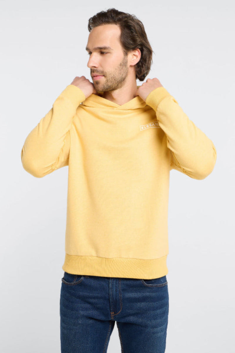Elbsand Men, Herren, Hoodie Sivan, mineral yellow melange, hellgelb, Kapuze, Bündchen
