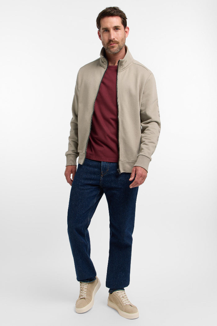 Elbsand Men Sweatjacke Levin smoked tan, beige, Jacke, Reißverschluss, Stehkragen, Baumwolle
