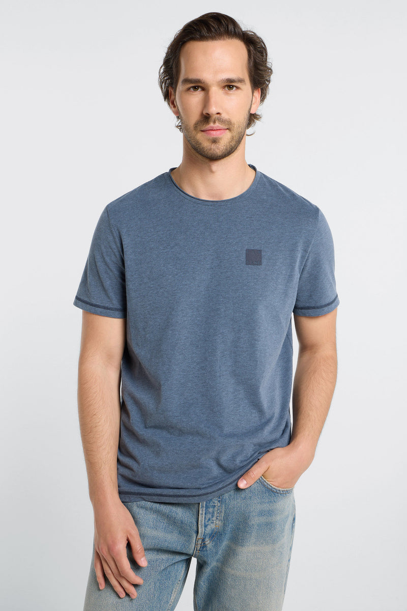 Elbsand Men T-Shirt Paer midnight sea melange, blau, Herren, Rundhalsausschnitt