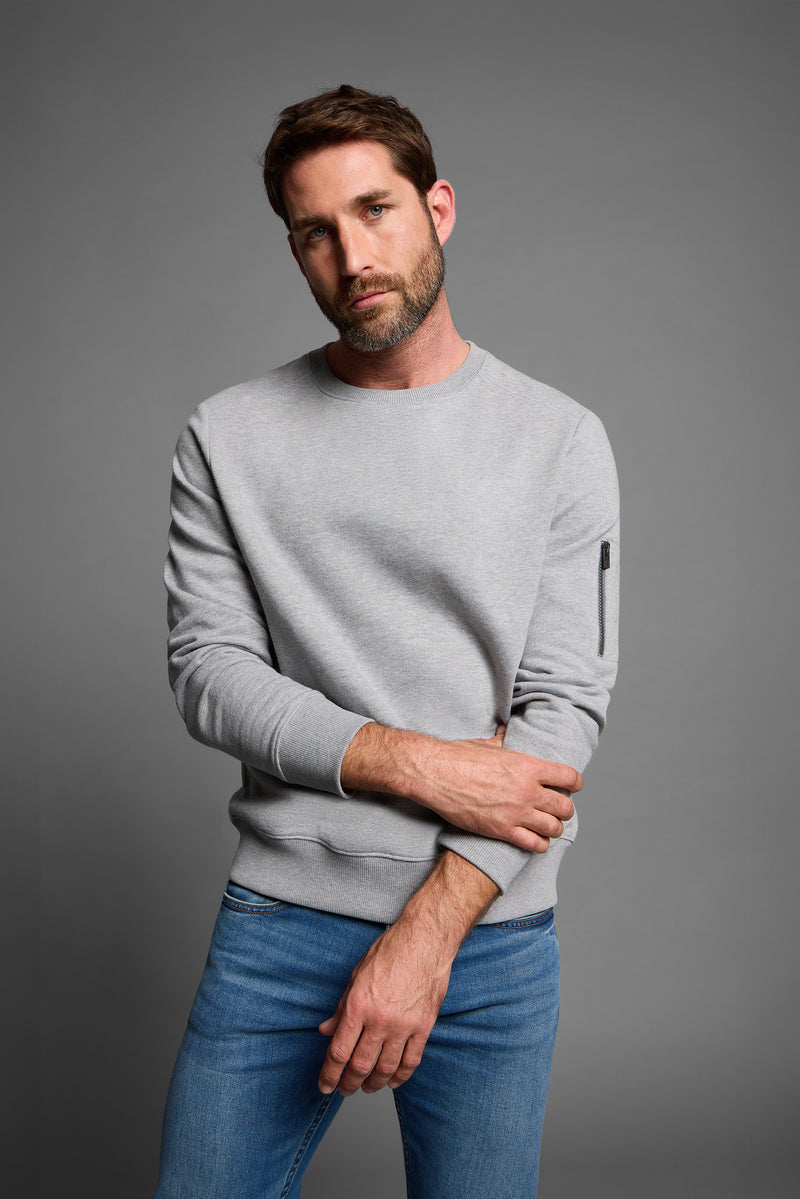 Elbsand Men Sweatshirt Elmo cool heather grey, Herren, hellgrau, Reißverschluss