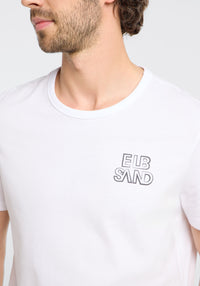 Elbsand Men T-Shirt Jivo bright white/black sand