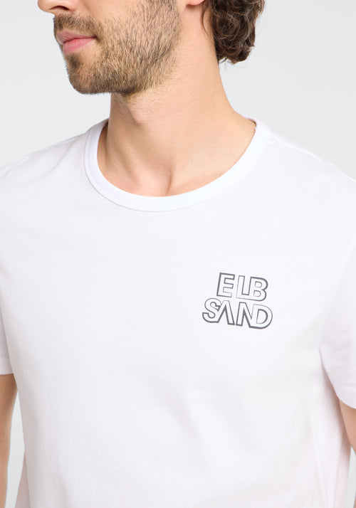 Elbsand Men T-Shirt Jivo bright white/black sand