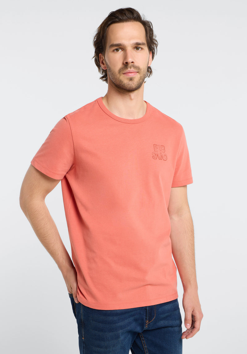 Elbsand Men T-Shirt Jivo brick red, unifarebn, Rundhalsausschnitt