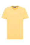 Elbsand Men, Herren, T-Shirt Ingvar, hellgelb, mineral yellow melange, V-Ausschnitt