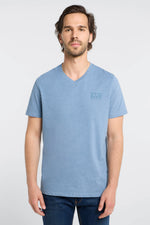 Elbsand Men T-Shirt Ingvar nordic sea melange, hellblau, Herren, V-Ausschnitt