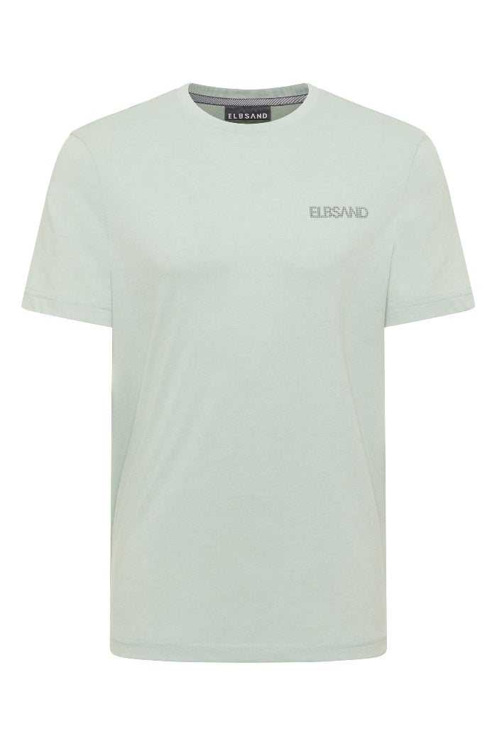 Elbsand Men T-Shirt Tian sky grey melange, hellgrau, grau, unifarben, Print, kurzärmlig, Rundhalsausschnitt
