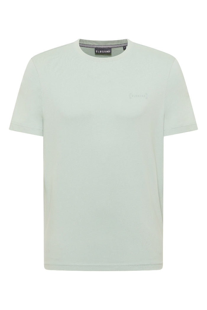 Elbsand Men T-Shirt Edo sky grey, hellgrau, grau, unifarben, kurzärmlig, Rundhalsausschnitt, Baumwolle